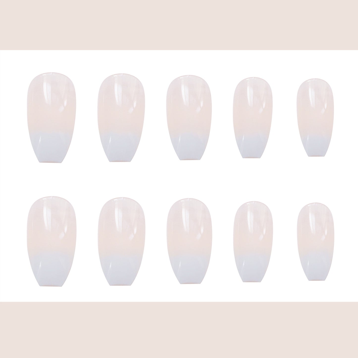 Fake Nail Patches Ballet White Gradient Fashion Nail Tools globalswanky 03