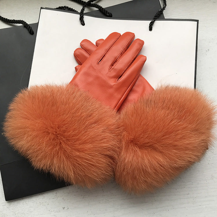 Women's Winter Warm Fox-Fur Cuff Gloves – Stylish and Cozy
global-swanky 3