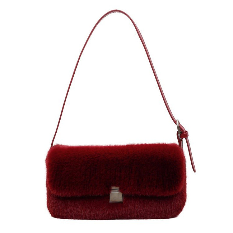 Buy Retro Armpit Shoulder Plush Bag Stylish Everyday Carry for Women
