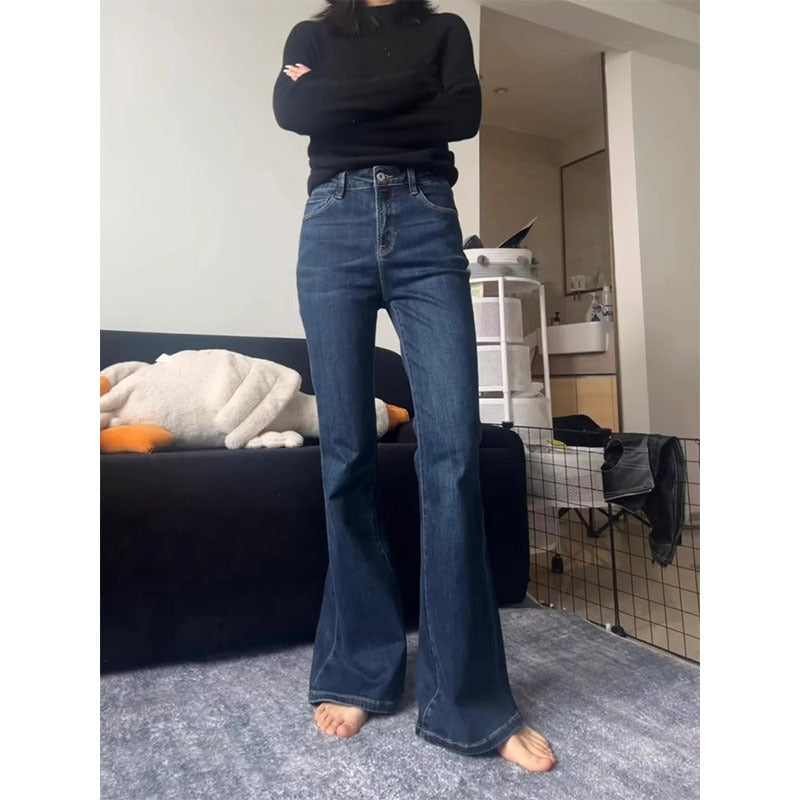 Buy Plus-Size Dark Blue Flared Jeans for Shorter Women Online