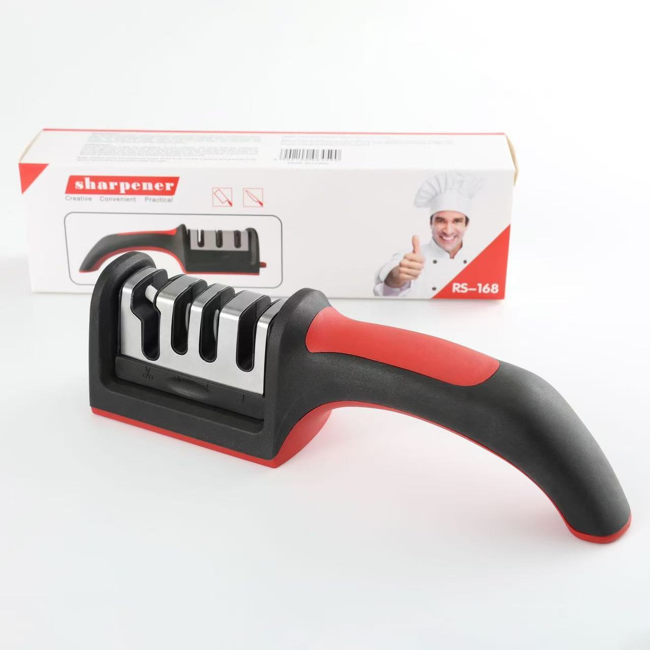 A multi-functional household knife sharpener