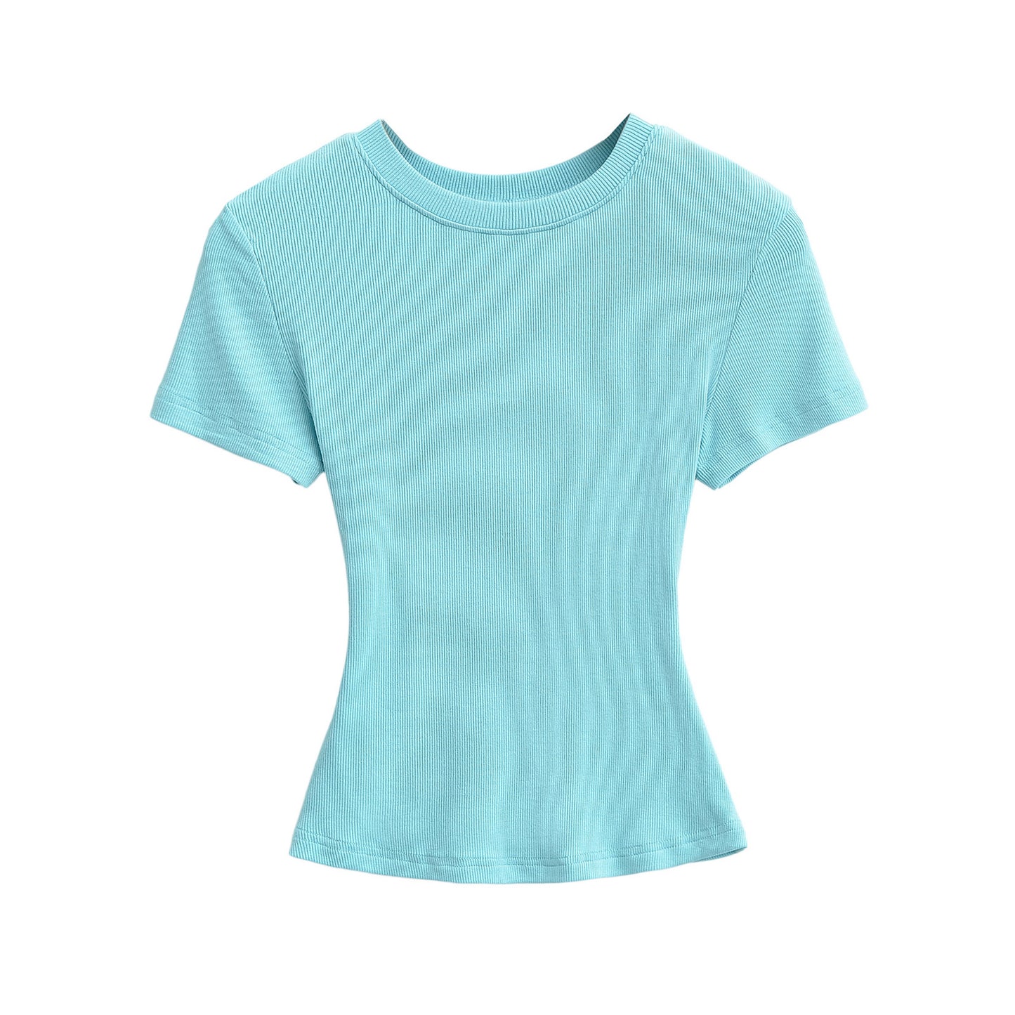 A small round-neck short-sleeved T-shirt