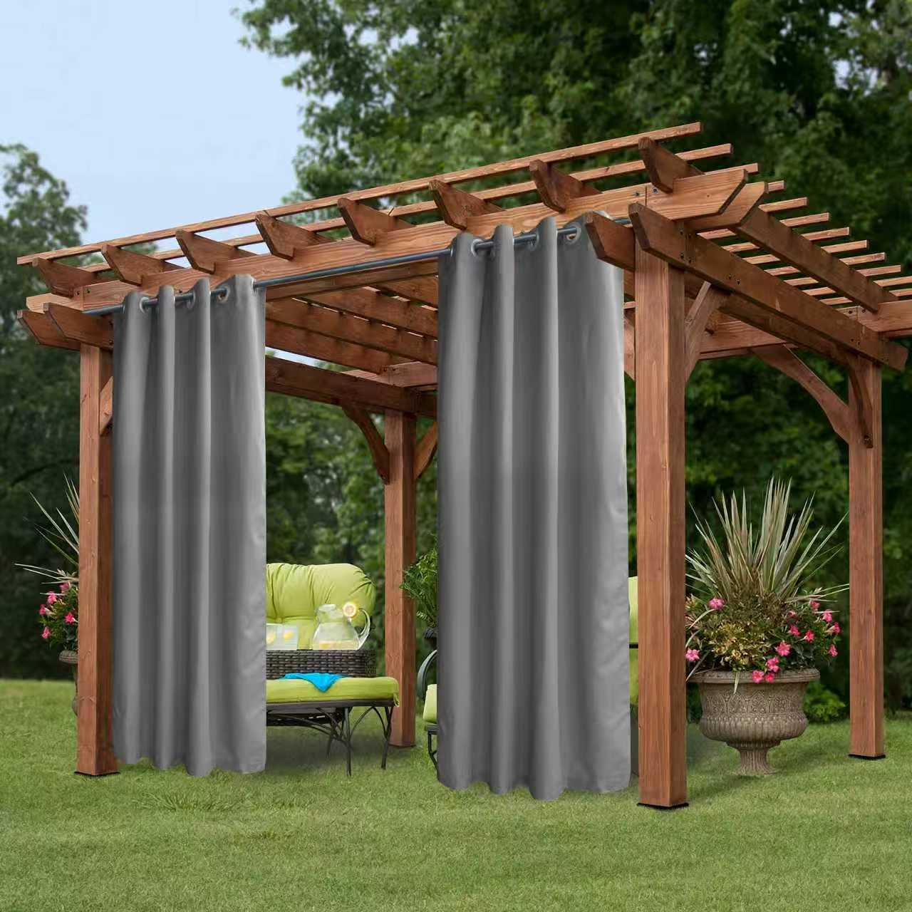 50×84 In. Indoor Outdoor Grommet Curtain – 1 Panel, 3 Colors