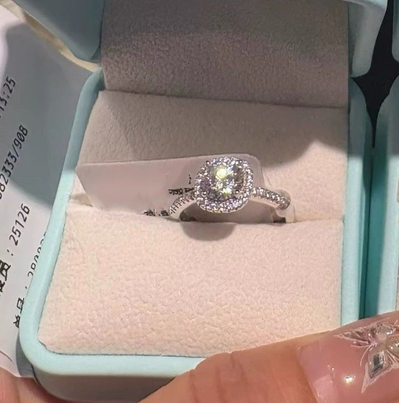Adjustable Moissanite Sugar Cube Ring