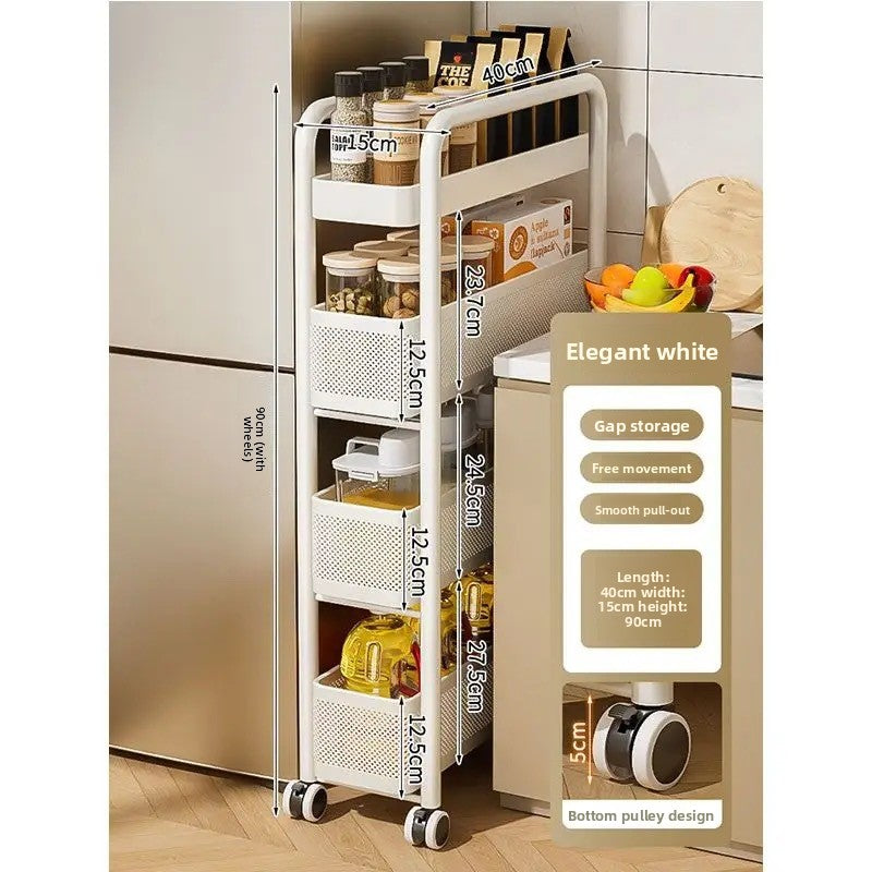 Adjustable Multilayer Storage Rack with Wheels