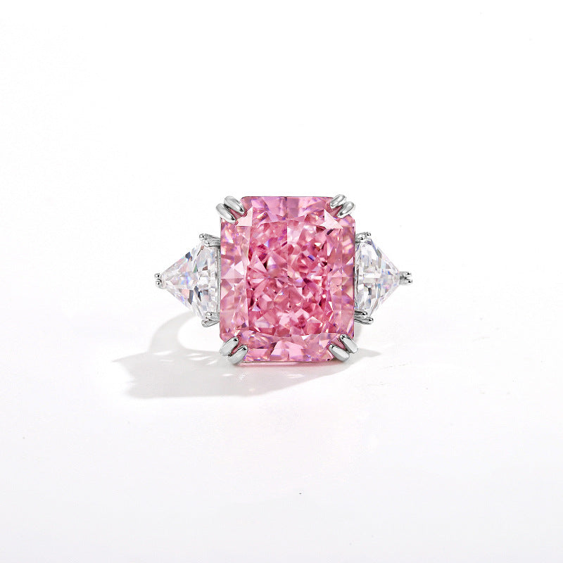 Adjustable Pink Diamond Sterling Silver Ring