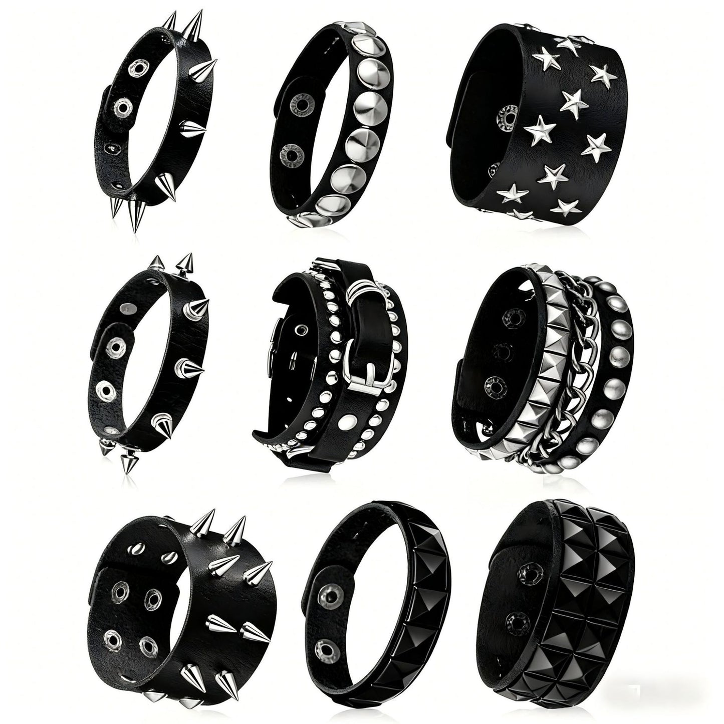 Adjustable Punk Rivet Bracelet