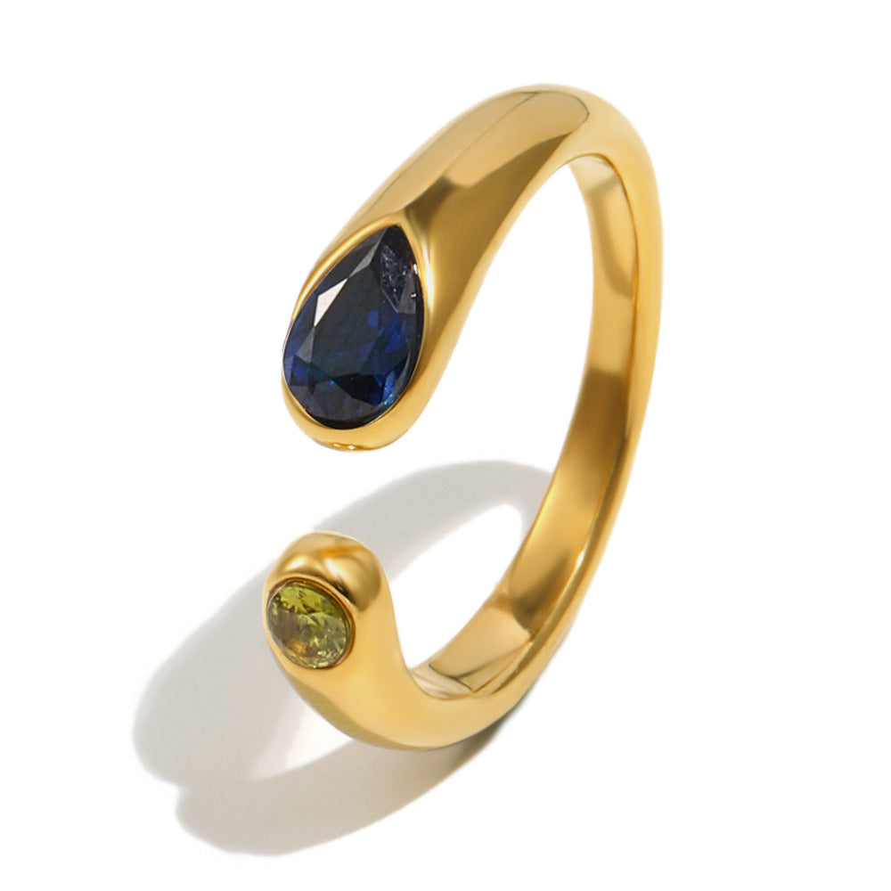 Adjustable Snake Head Zircon Ring