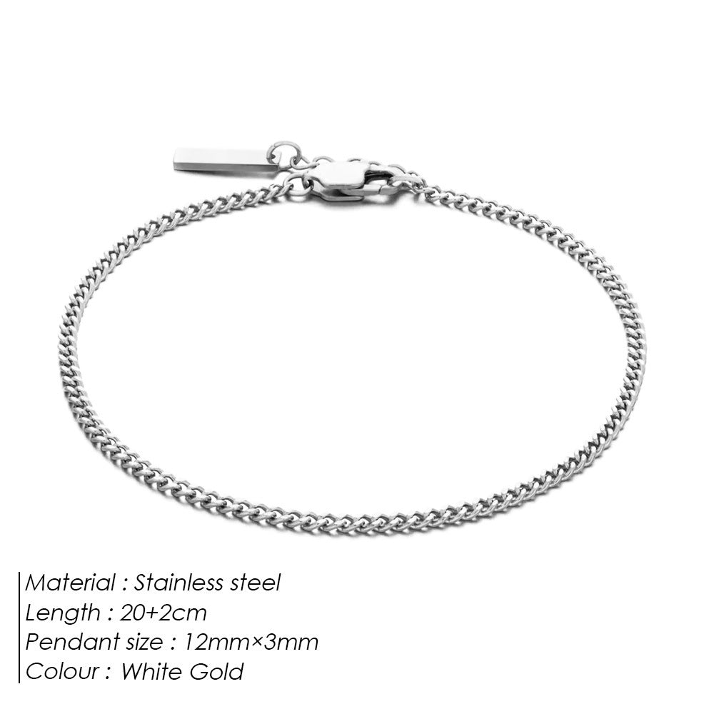 Adjustable Stainless Steel Cuban Chain Bracelet