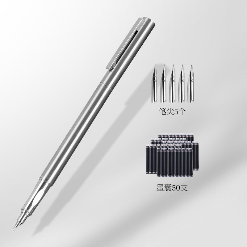 All-Steel Calligraphy Pen with Multiple Nib Options