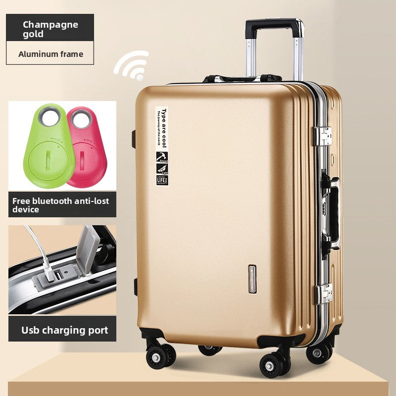 Aluminum Frame Travel Suitcase with USB Charging Port
