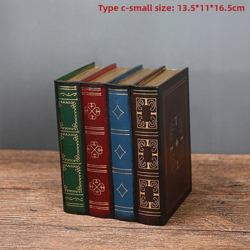 American Retro Wooden Fake Book Pen Holder
