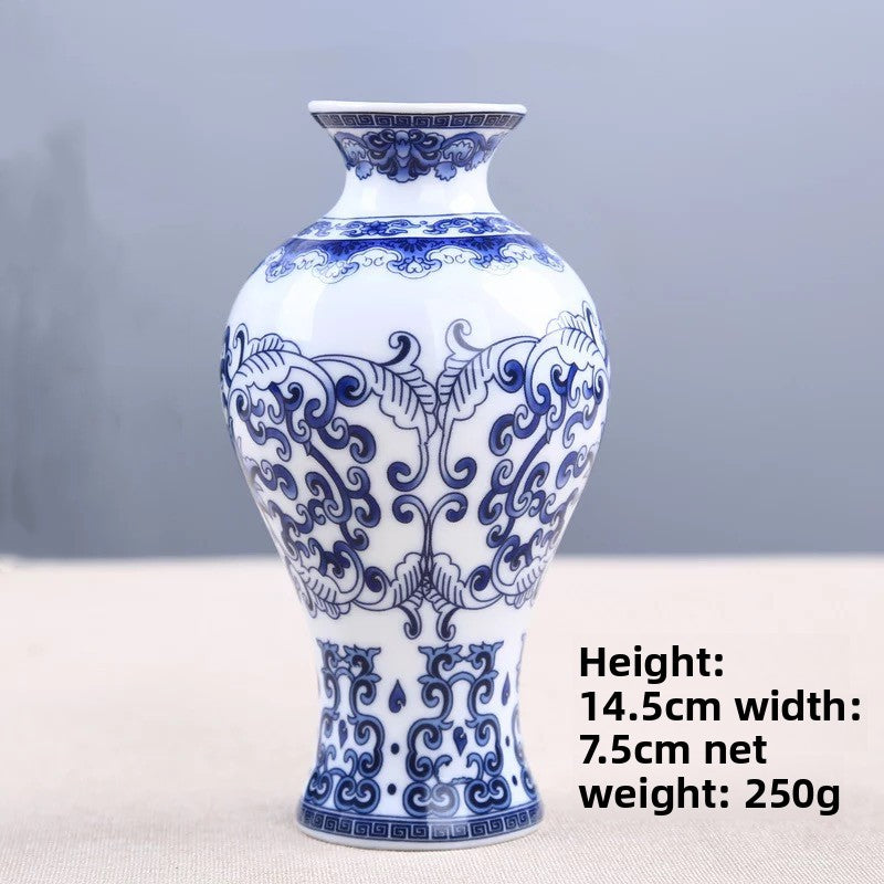 Antique Blue and White Porcelain Vase for Home Decor