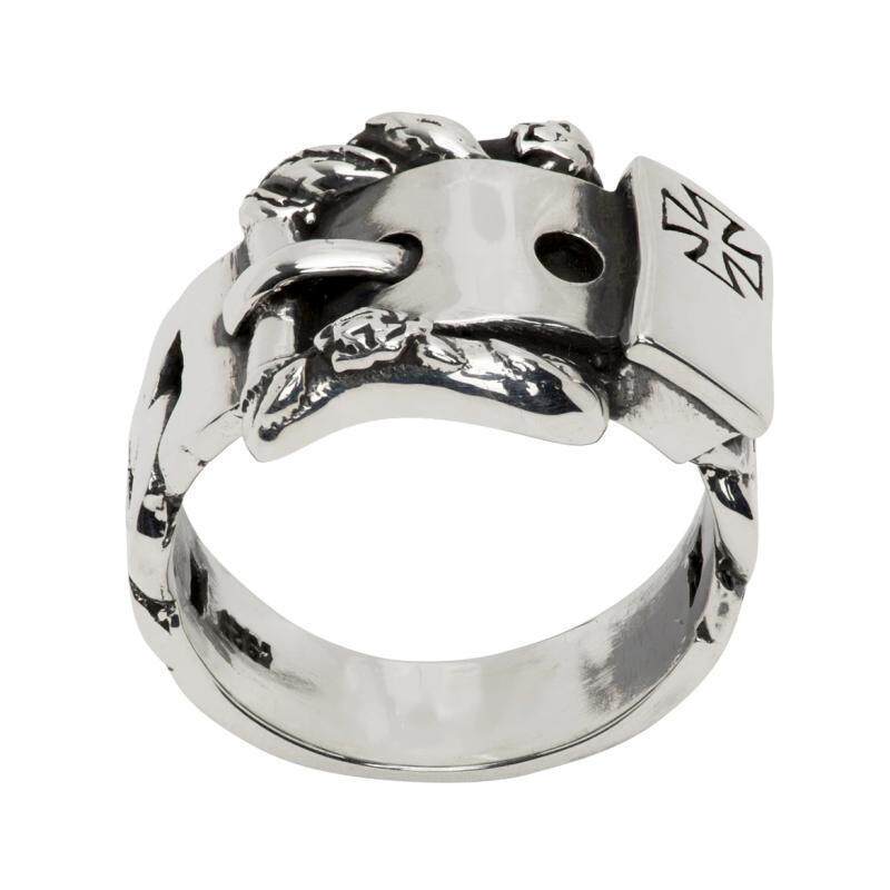 Antique rose cross ring
