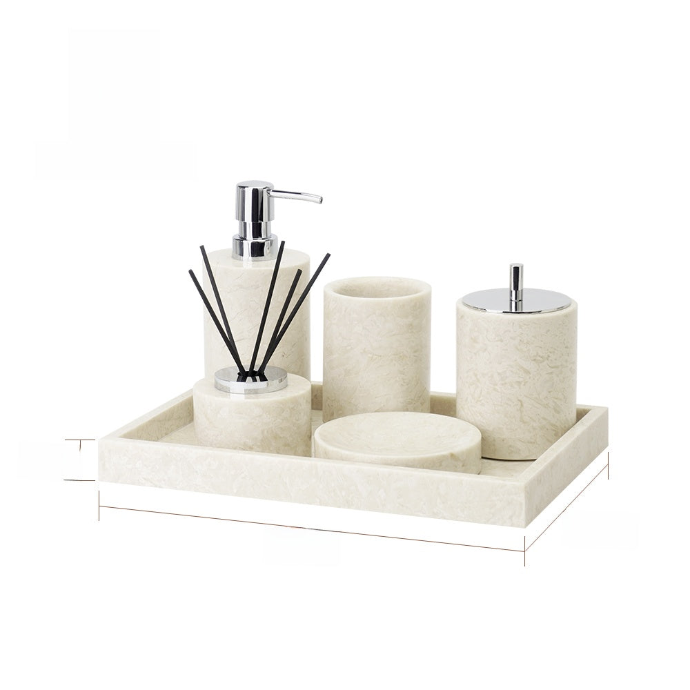 Antique Style Marble Bathroom Toiletry Organizer Set