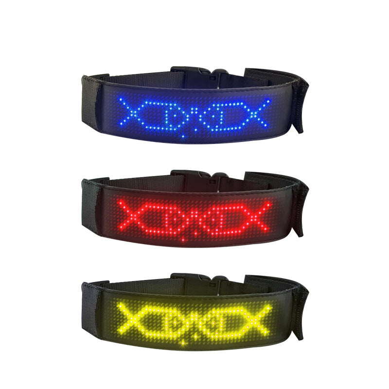 App Controlled LED Pet Collar with Scrolling Text Light