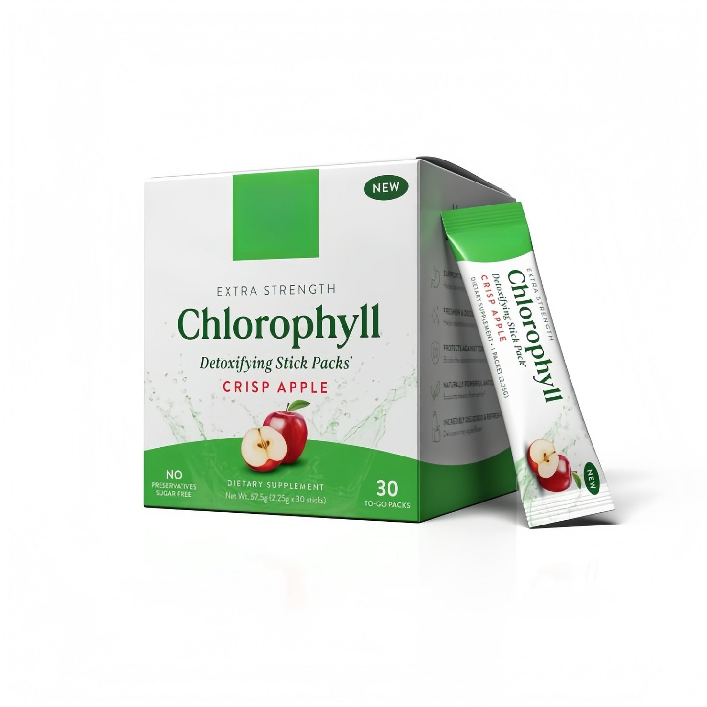 Apple Flavored Chlorophyll Dietary Supplement Powder