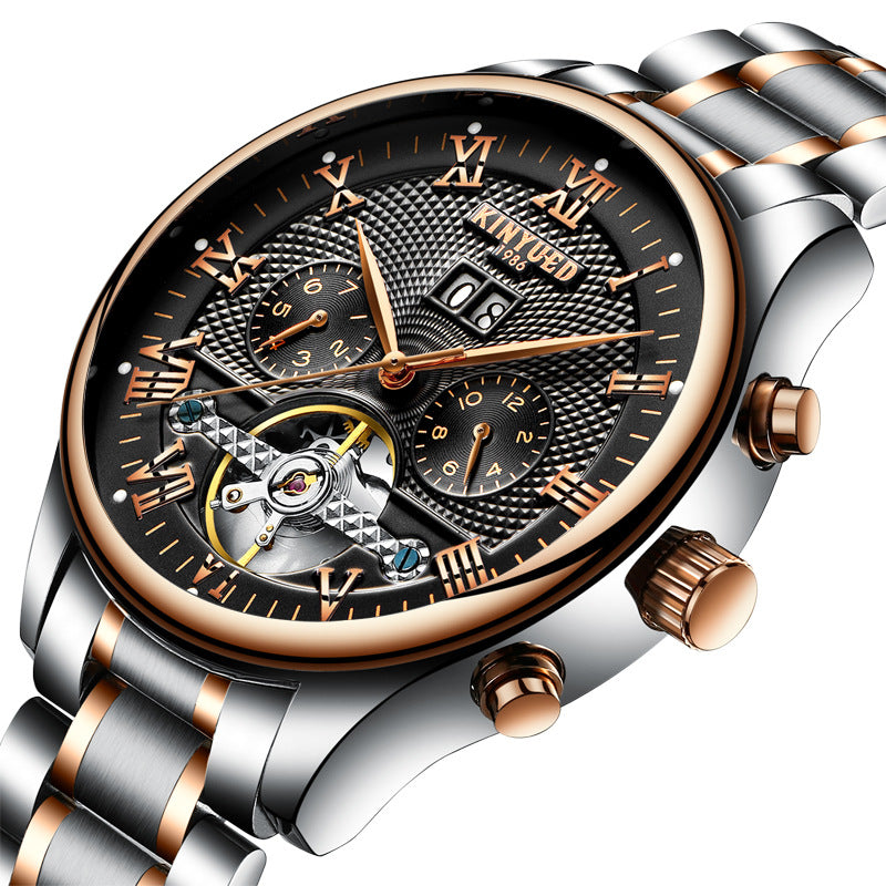 Automatic Mechanical Watch with Tourbillon and Calendar