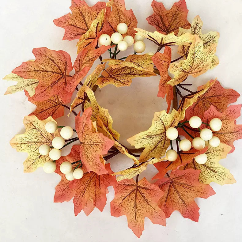 Autumn Maple Leaf Floral Wreath