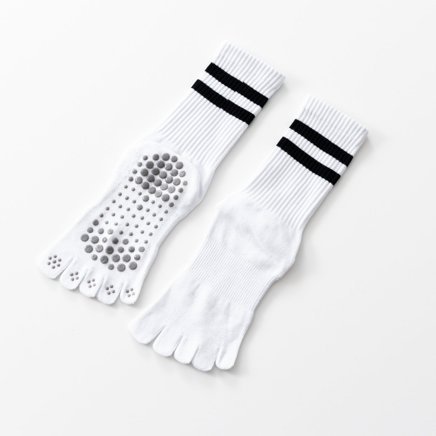 Autumn Thickened Terry Yoga Socks Five Toes Striped Anti-Slip Floor Socks