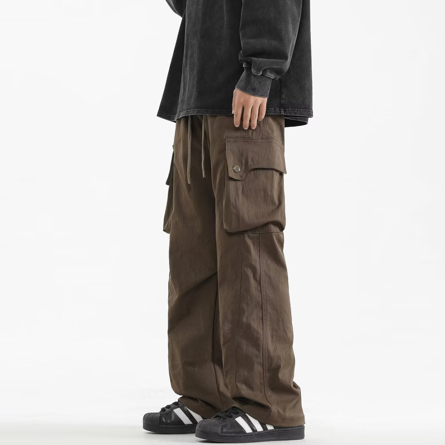 Casual Men's Workwear Trousers for Summer with Loose Fit