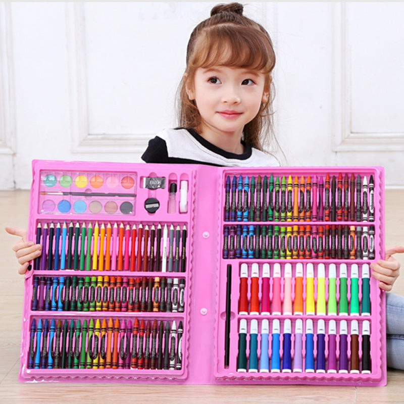 Painting Set with Oil Pastel Brushes and Watercolor Pens