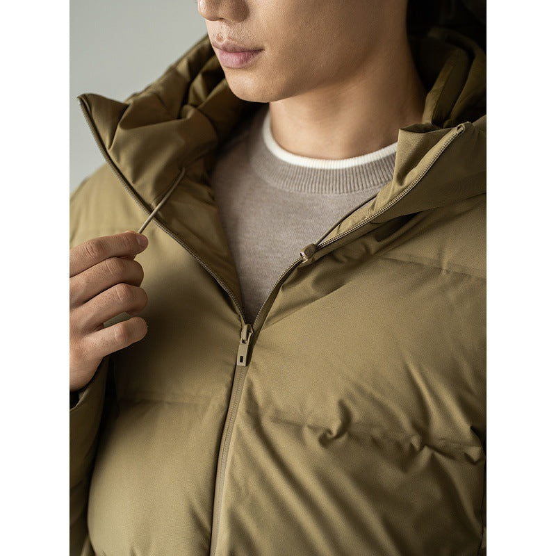Men’s Short Hooded Down Jacket – Stylish, Windproof & Warm