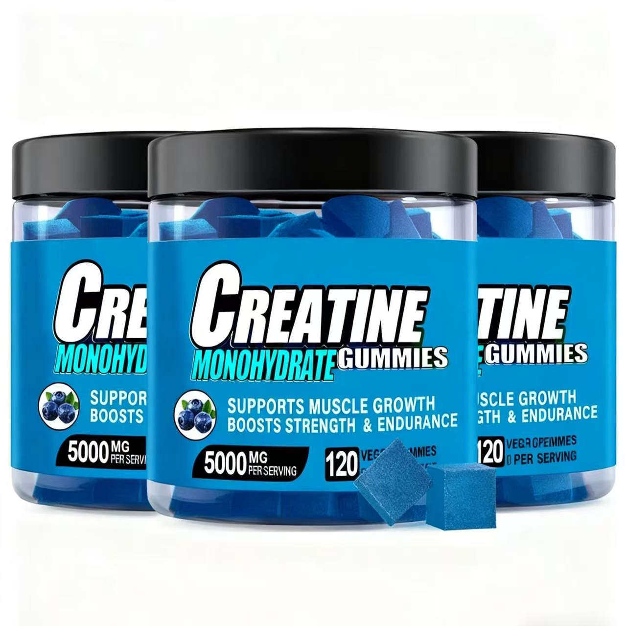 Blueberry Flavored Creatine Gummy for Muscle Growth Support