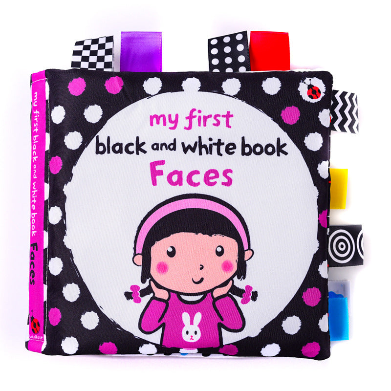 Baby black and white label cloth book