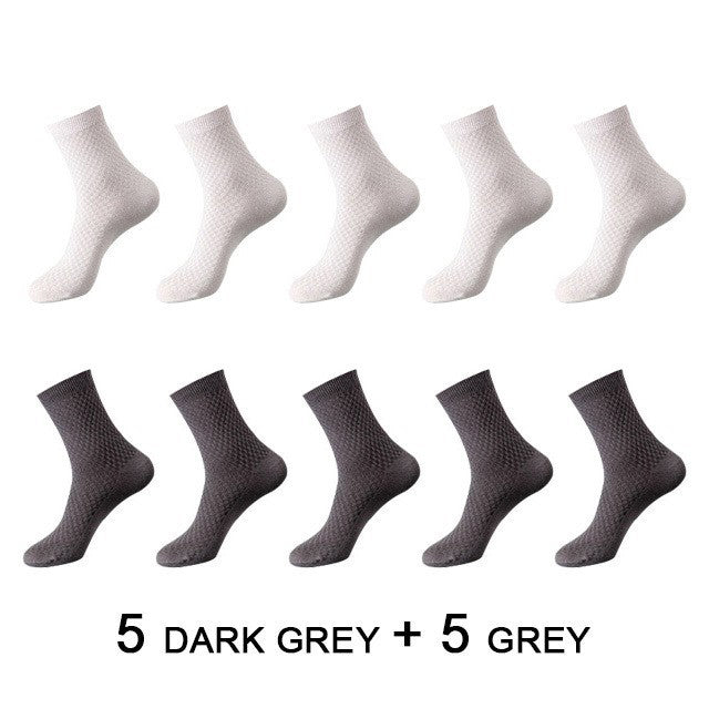 Bamboo Fiber Mid-Calf Men's Socks