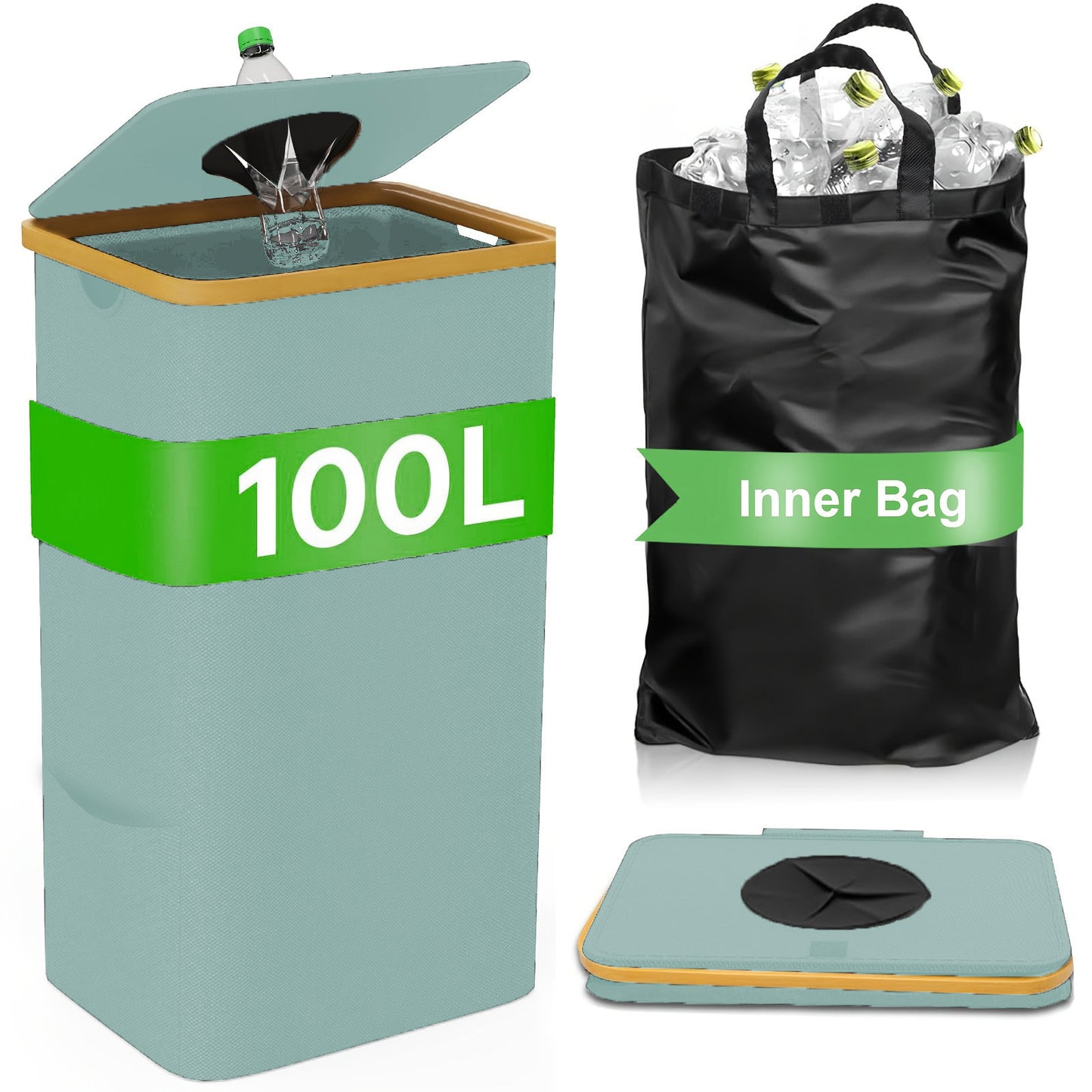 Bamboo Storage Basket with Removable Lid