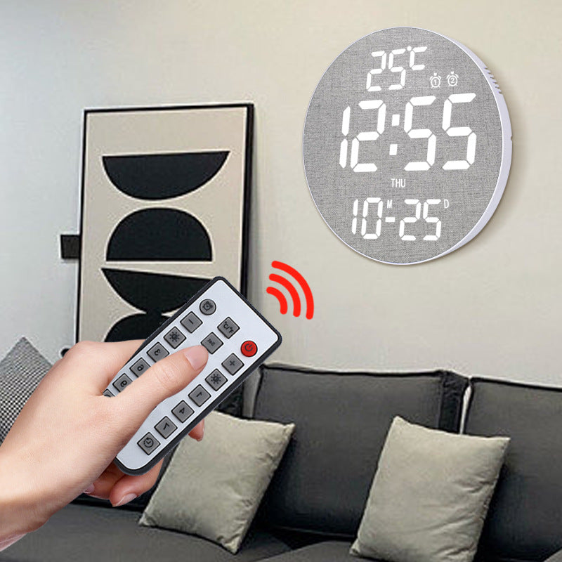 Bamboo Wood LED Digital Wall Clock with Remote Control