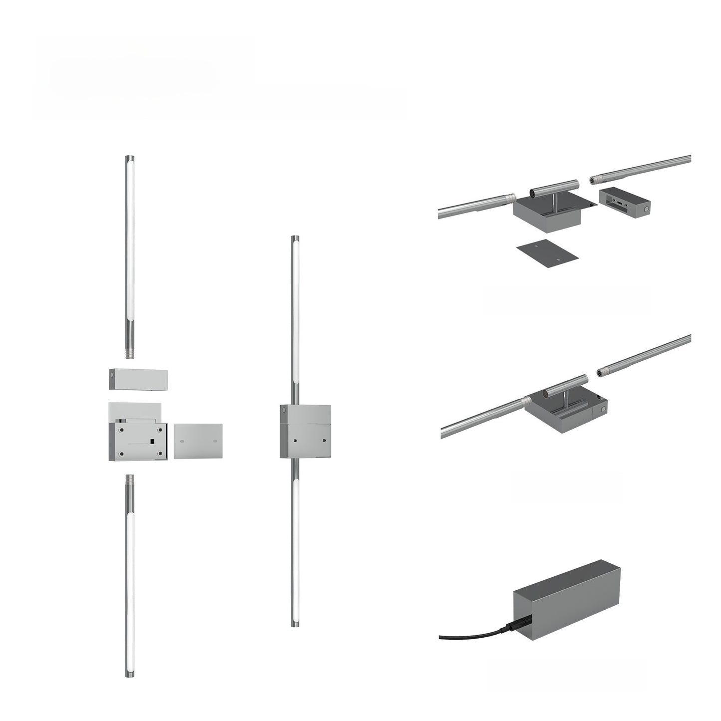Battery-powered wall lamp in black