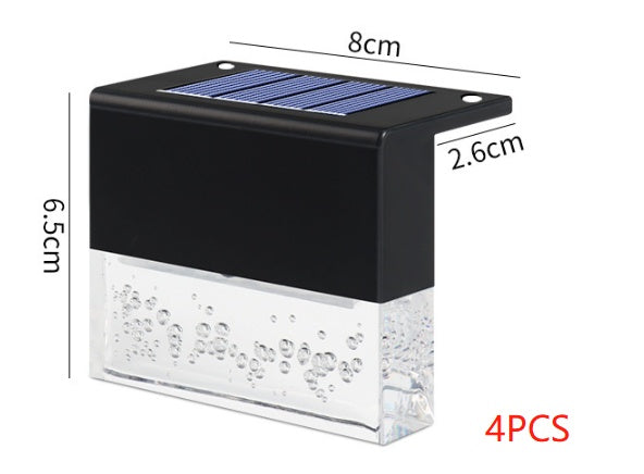 RGB LED Solar Step Fence Light Waterproof and Energy Saving