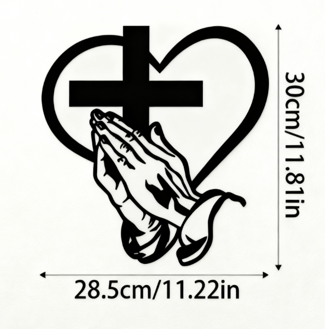 Black Metal Cross Wall Art for Home Decoration