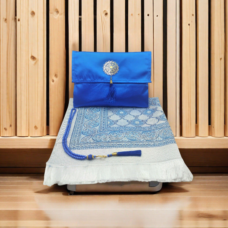 Blanket, prayer beads, bag set