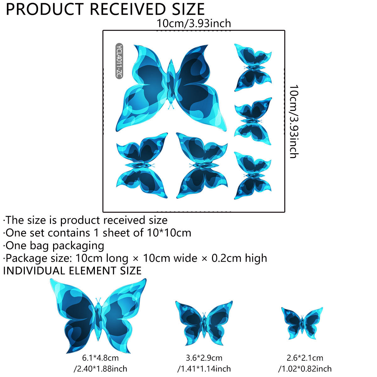 Blue Luminous Butterfly Wall Sticker