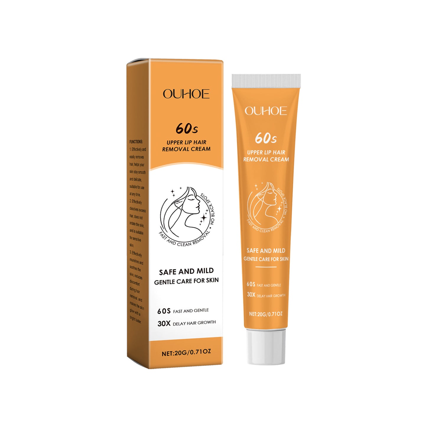 Body and face hair removal cream, gentle armpit hair removal cream