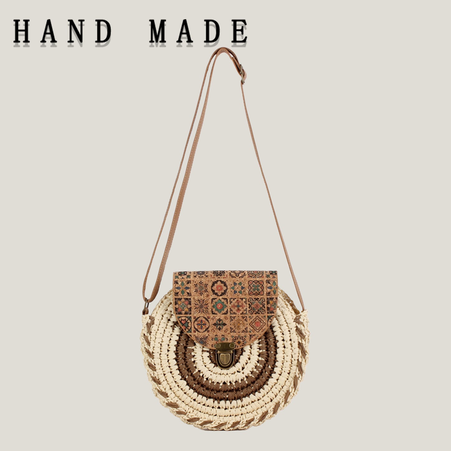 Bohemian Woven Round Crossbody Bag