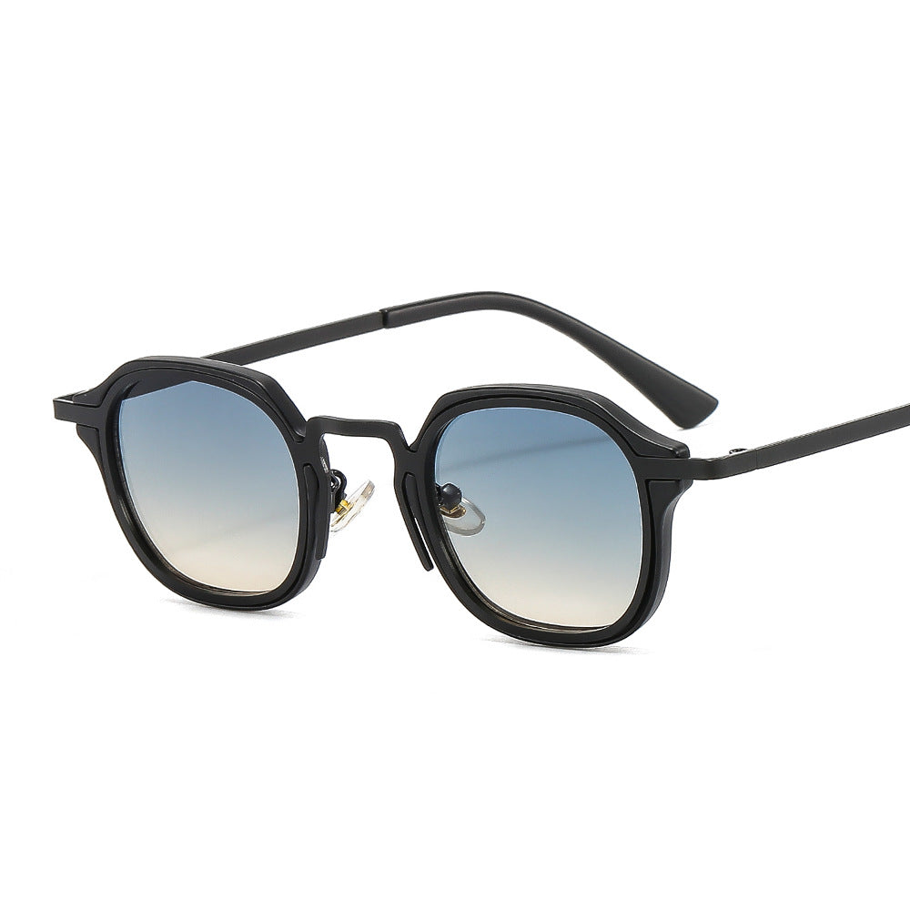 Box Frame Mixed Material Sunglasses