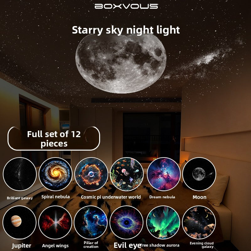Boxvous Star Projection Night Light with Voice Control