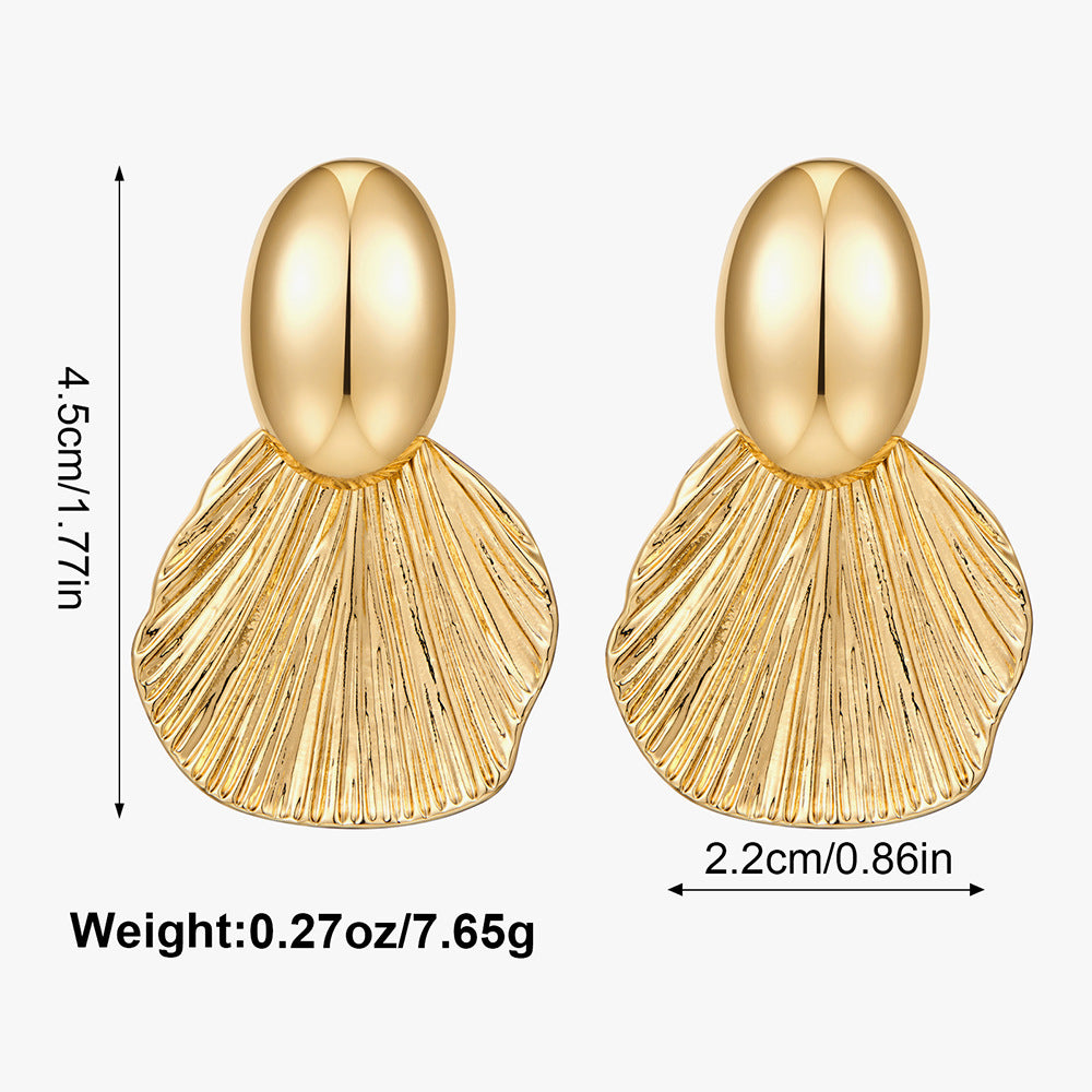 Brass Gold Plated Leaf Design Earrings