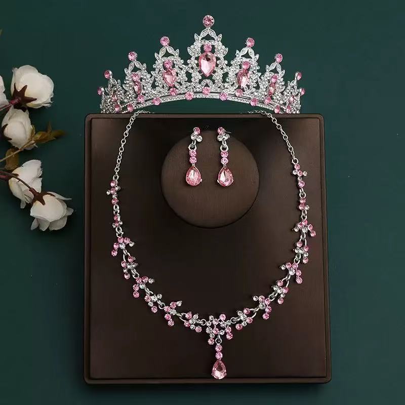Bridal Crown Necklace Earrings Set
