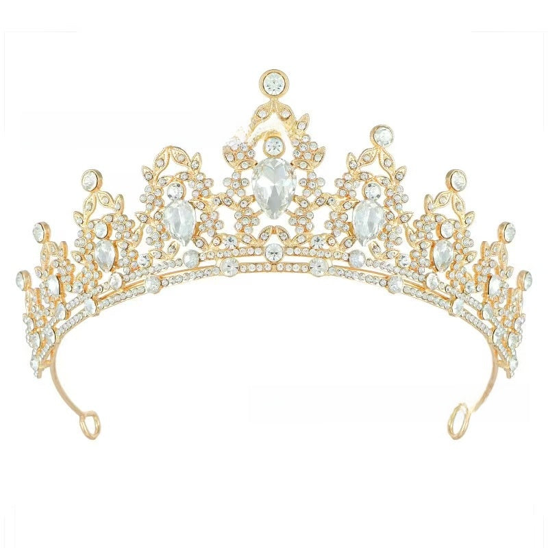Bride Crown Headwear Birthday Party Alloy Hair Band Rhinestone Queen Hair Accessories Wedding Dress Crown