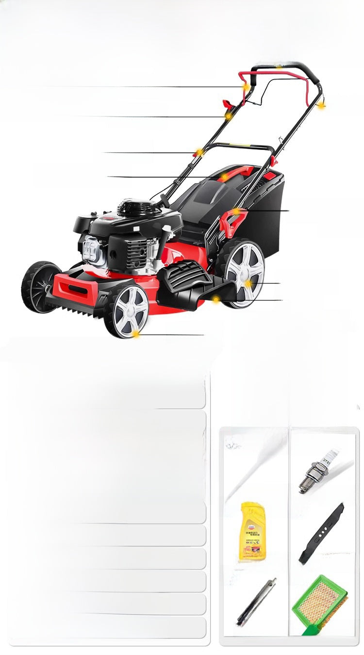 Gasoline Self-Propelled Lawn Mower for Home Yard Care Use