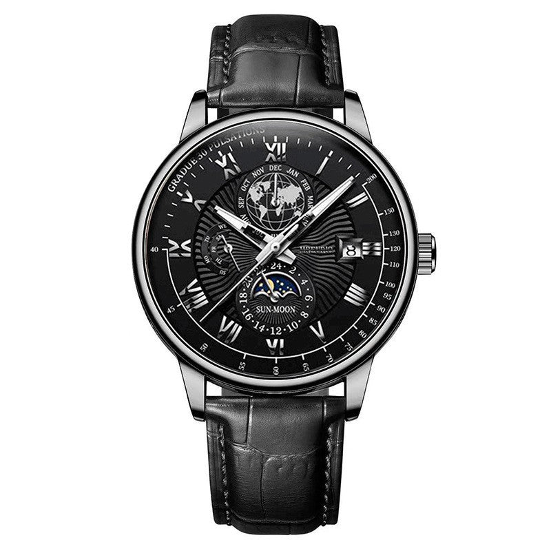 Calendar Star Moon Fashion Mens Watch