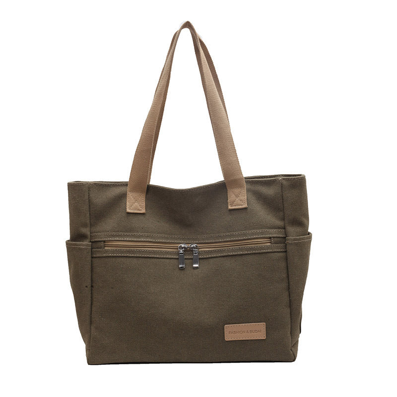 Canvas single-shoulder tote bag