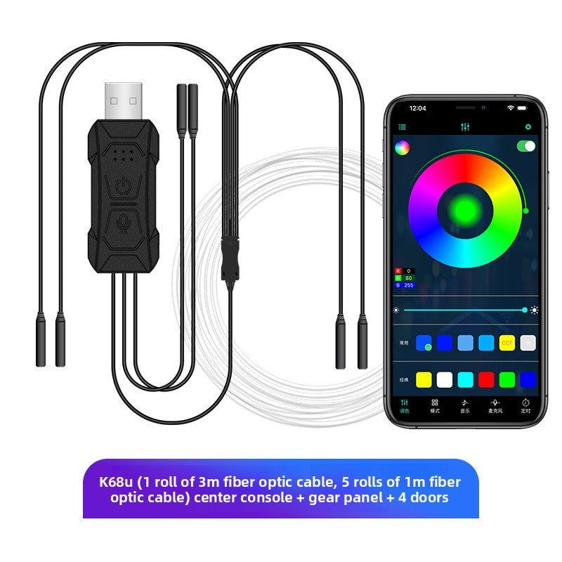 Car Interior LED Ambient Light Strip with Voice Control