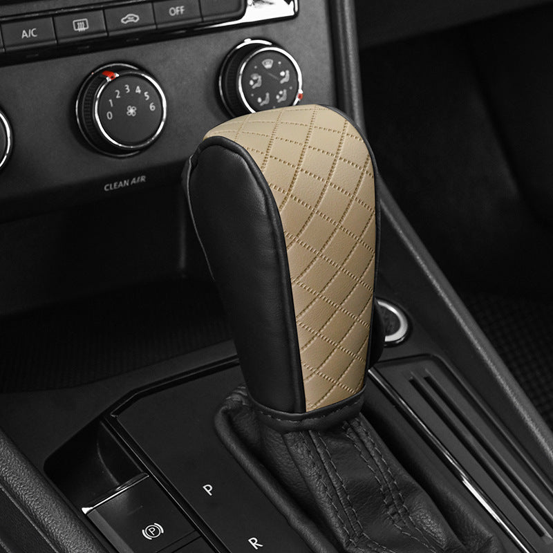 Car Perforated Breathable Cowhide Gear Sleeve