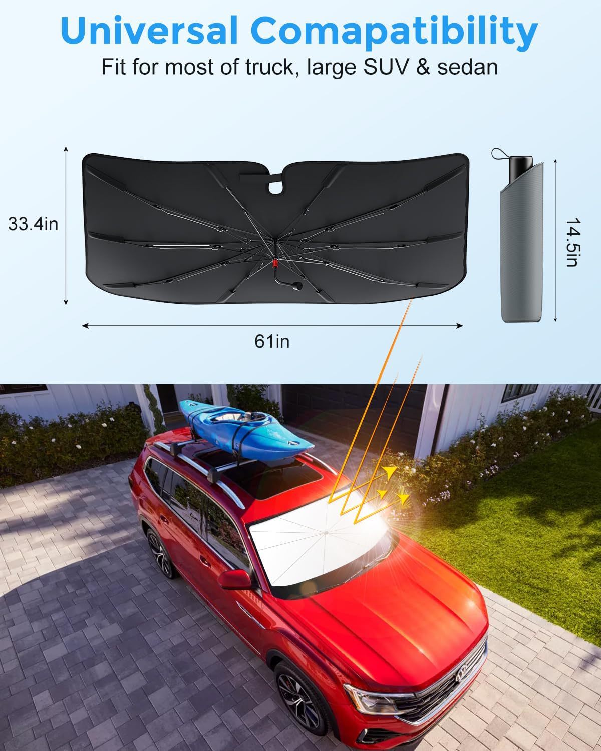 Car Sunshade for Windshield Heat Insulation